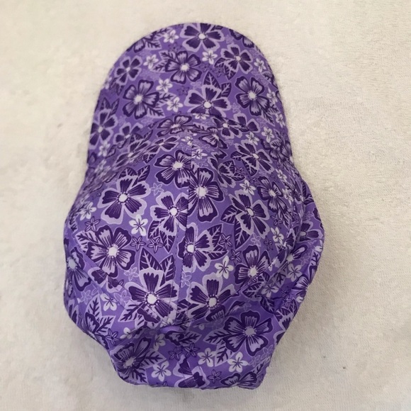 Girl's Adjustable Purple Floral Designer Hat - Picture 5 of 11